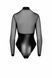 Боди Noir Handmade F321 Edge, S, низ под латекс, верх сетка, молния на все тело, декор кольца SX0357 фото 8