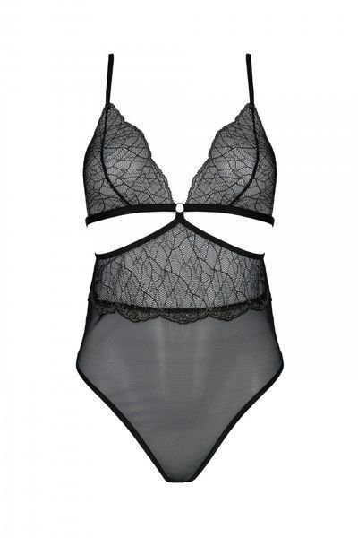 Боді Passion AMBERLY BODY black, L/XL, відкрита спина, низ стрінги SX0455 фото