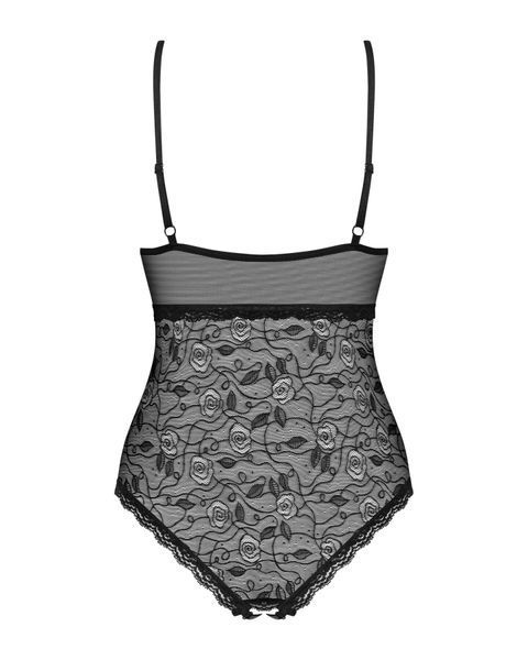 Кружевное боди с доступом Obsessive 818-TED-1 teddy XS/S, черное SO9020 фото